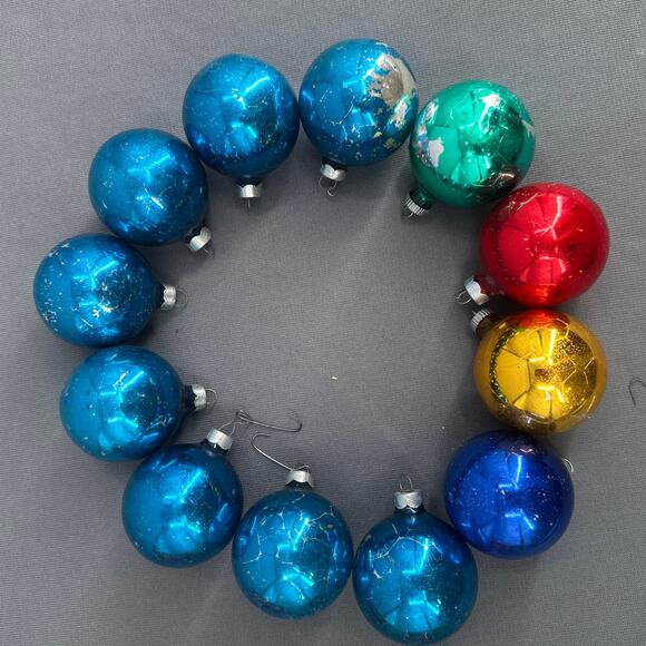 VTG Shiny Brite Glass Christmas Ornaments 12 Box Mercury Style Mixed Colors USA - Picture 10 of 16